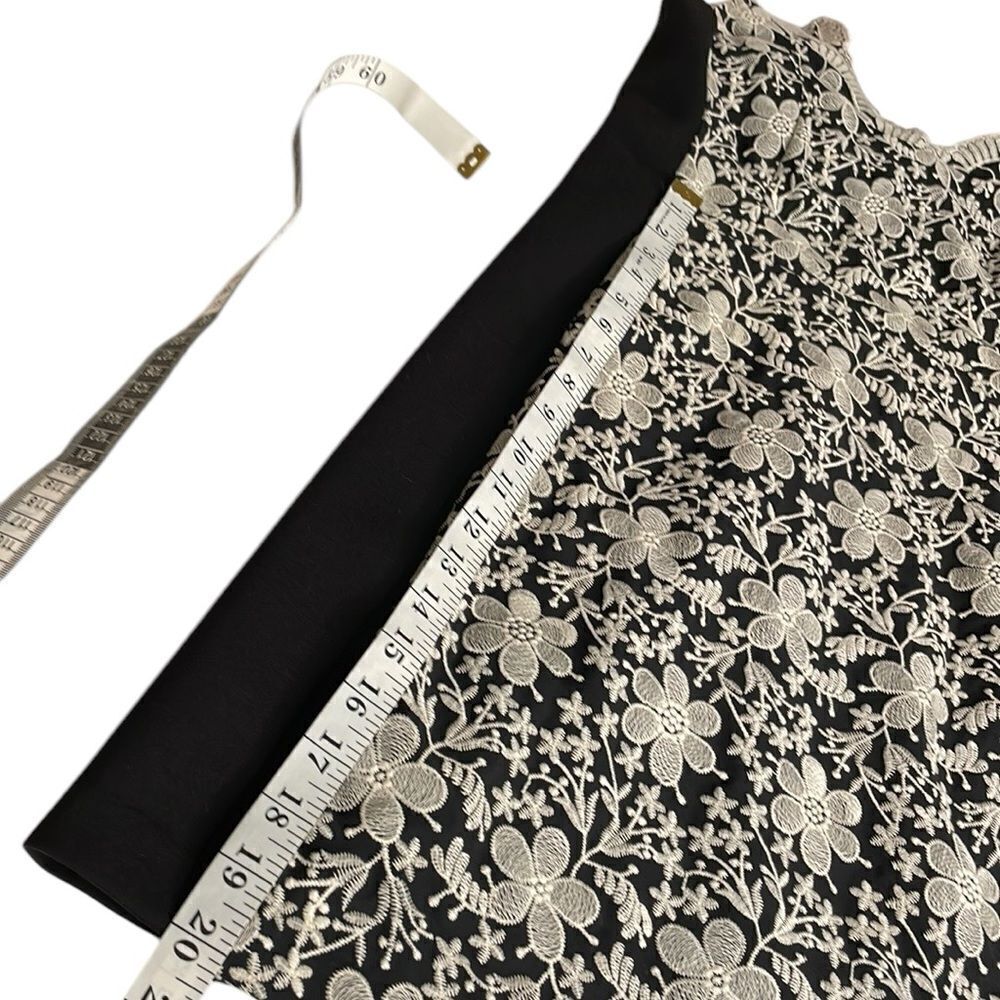 EUC Eva Franco at Anthropologie Black & Off-White Floral Embroidery Dress - Picture 7 of 8